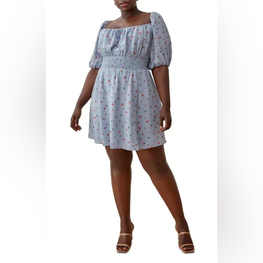 Reformation Jo Printed Smocked Waist Dress Size 20